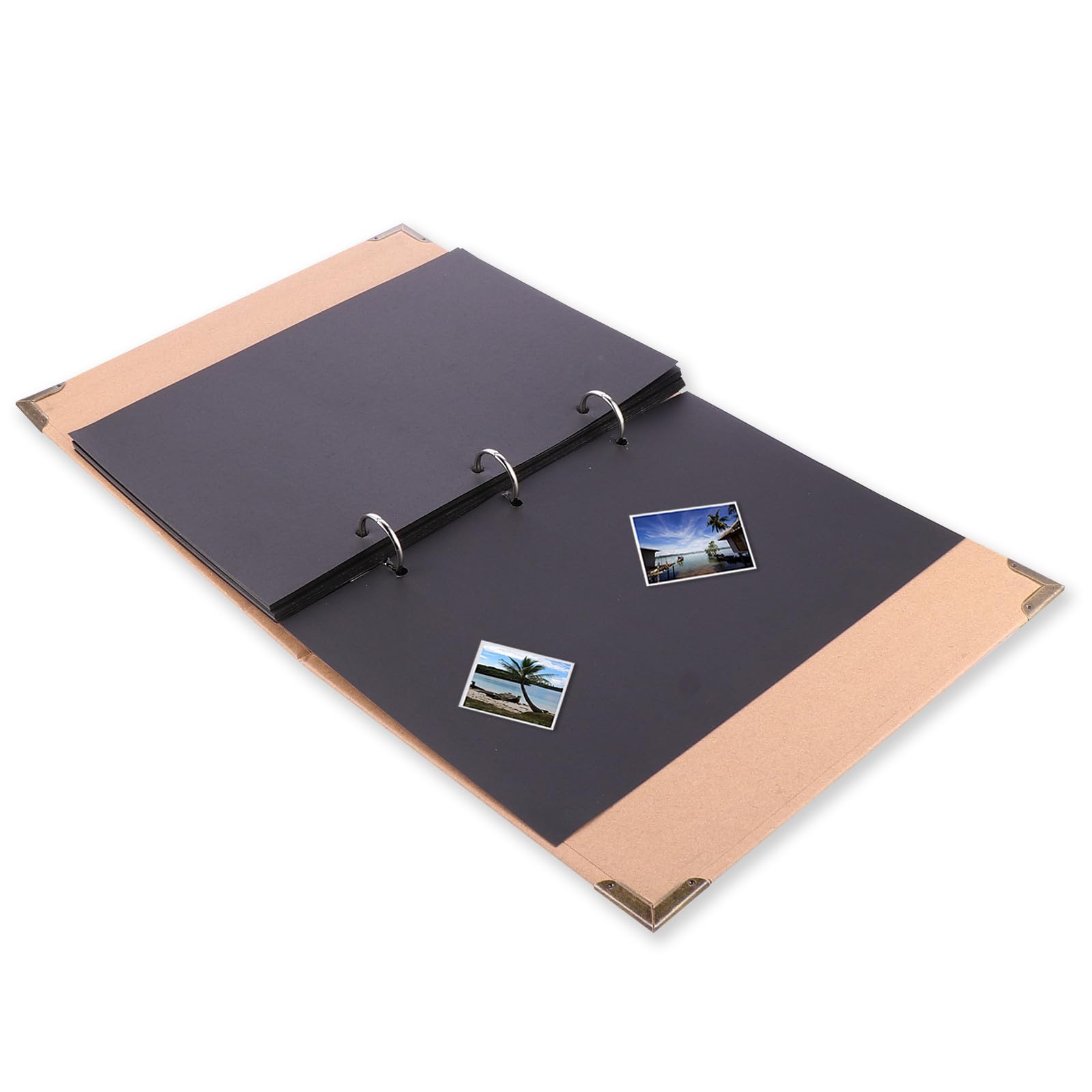 Álbum de Fotos Artesanal Adecuado para Viajes y Bodas Ligero y Fácil de Llevar de Gran Capacidad Papel Kraft Color Caqui