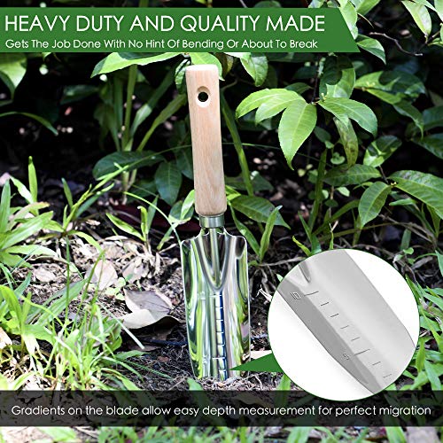 Garden Hand Weeder And Trowel Tool Kit - Digging, Shovel, Grass Puller, Remover, Dandelions, Thistle, Lawn Picker, Claw Fork, Stainless Digger For Small, Root, Prong Short Gardening Waste Bag Included