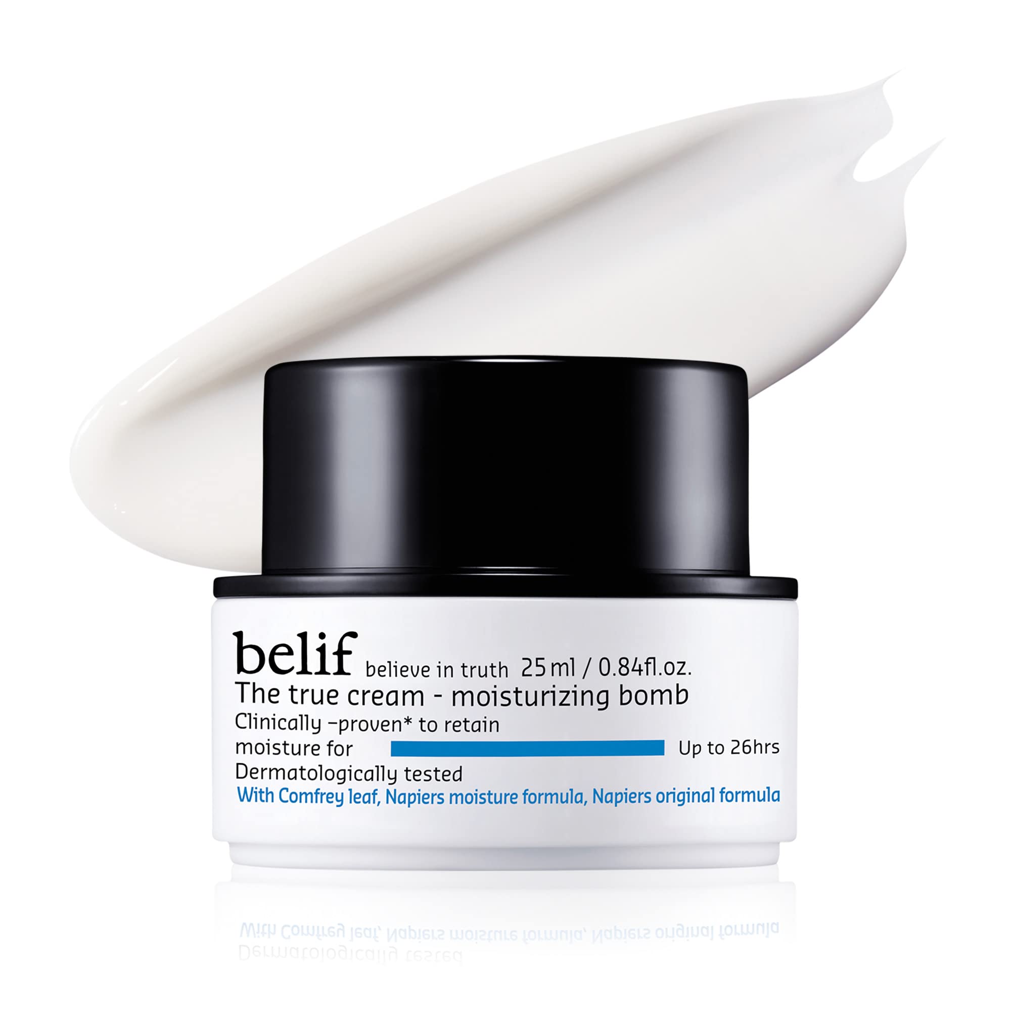 belif The True Cream Moisturizing Bomb 25ml | Intense Face Moisturizer for Dry, Sensitive Skin | 26-Hour Hydration with Panthenol, Oat & Comfrey | Hydrating Cream for Women & Men