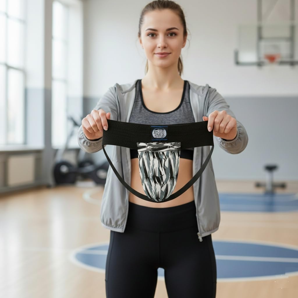 BAY Damen Tiefschutz Soft Frauen Kinder Lady schwarz Camouflage Tiefschützer Unterleibschutz Unterleibsschutz Suspensorium Kampfsport Kickboxen Muay Thai Thaiboxen TKD Taekwondo Handball Erwachsene