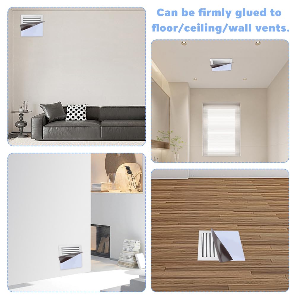 2 fundas de ventilación magnéticas cuadradas, cubiertas de ventilación magnéticas, cubiertas de ventilación magnéticas cuadradas para techo, bloqueadores de ventilación, para rejillas de ventilación y