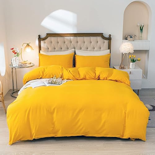 Miniatura 1 de BEIBECOOL Juego de funda de edredón lavada de 3 piezas con cierre de cremallera y lazos en las esquinas, resistente a la decoloración y a las