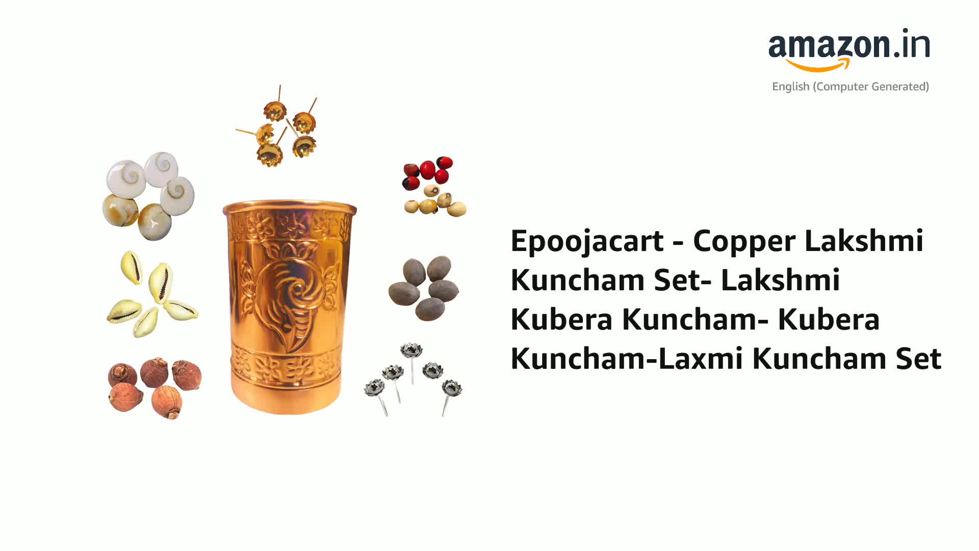 Buy EpoojaCart - Copper Lakshmi Kuncham Set- Lakshmi Kubera