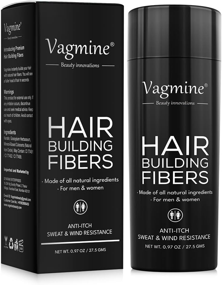 Hair Fiber Dark Brown Powder For Men & Women, 27.5Gms