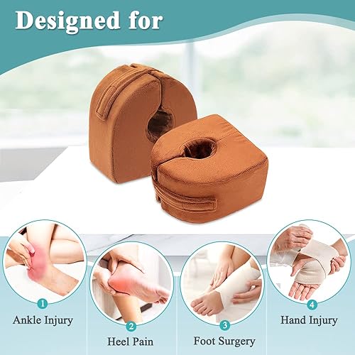 Miniatura 4 de Zelen Almohadas de apoyo para los pies, protectores de tobillo, elevador de talón, almohada de elevación de pies, cojín médico de tobillo para
