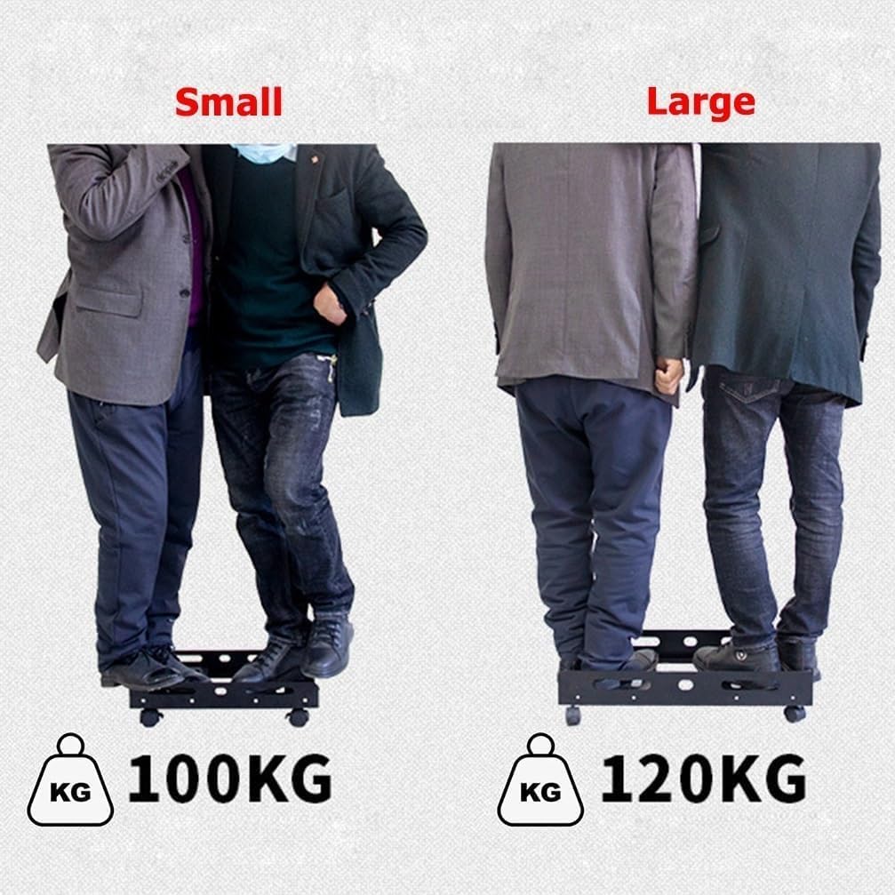 Adjustable PC Cart Stand – Rolling CPU Trolley with Locking Caster Wheels, Mobile Computer Tower Holder for Home & Office(Size:Large,Color:Black)