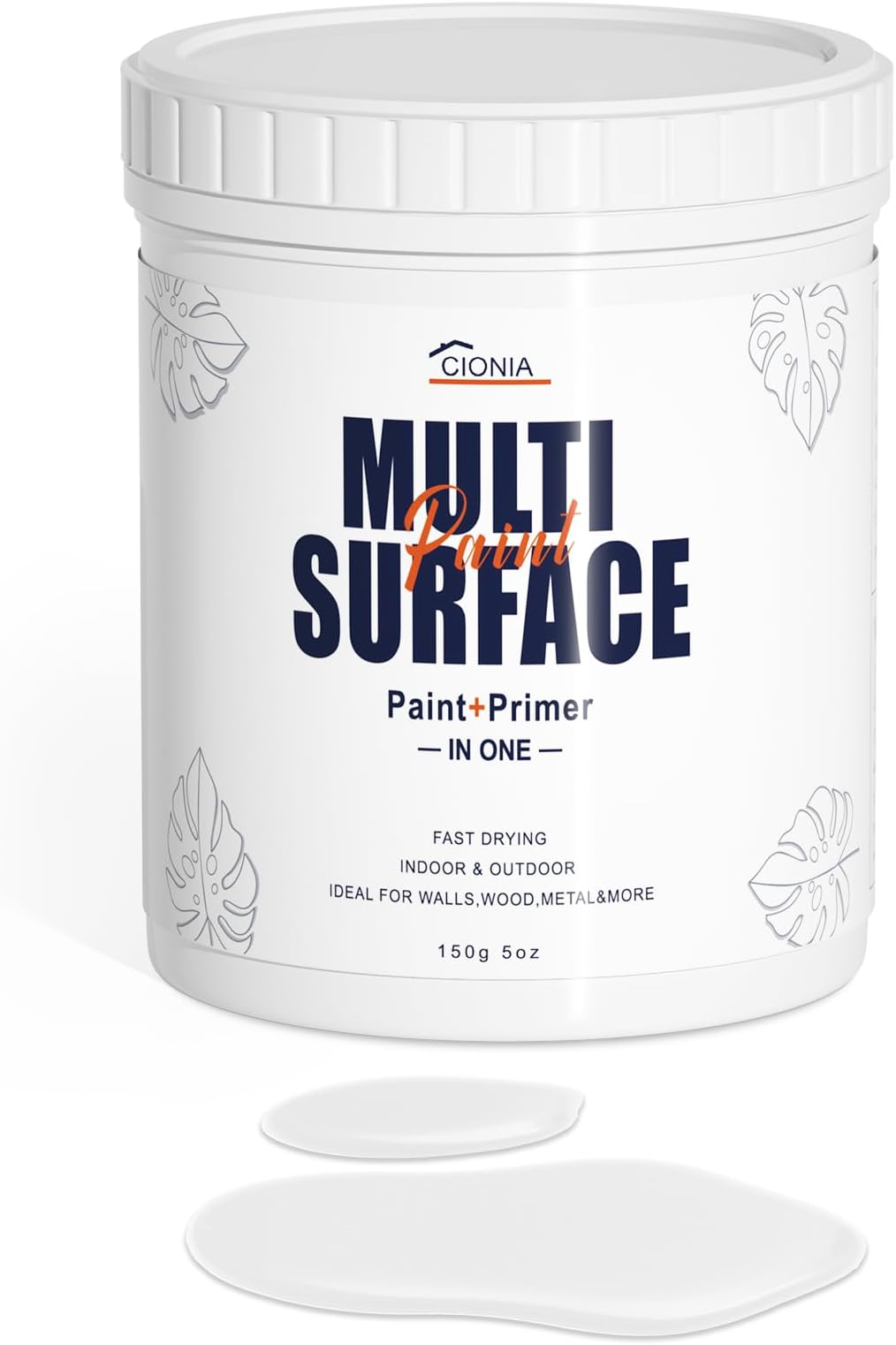 All-in-One Paint - Multi Surface White Paint - Furniture and Cabinet for Interior/Exterior - No Sanding, Quick Drying, Perfect for Wood, Wall, Metal and More, 5 Oz