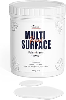 All-in-One Paint - Multi Surface White Paint - Furniture and Cabinet for Interior/Exterior - No Sanding, Quick Drying, Perfect for Wood, Wall, Metal and More, 5 Oz
