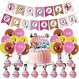【Globos De Alta Calidad】: Decoración de globos, hechos de materiales de látex de alta calidad , duraderos, ¡hacen que su fiesta de cumpleaños Masha bear sea un ambiente inmediato!