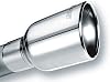 BORLA 20156 Exhaust Tip 2.5 Inlet - 4 Single Round Rolled-Edge Angle-Cut Lined Outlet - 6.25 Long Exhaust Tip Embossed with BORLA Logo. Clamp On Mounting Method. Clamp Included