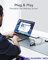 Vista 6 de Concentrador USB C, divisor USB C de 10 Gbps para laptop, 4 puertos USB C a USB C Hub adaptador multipuerto para MacBook ProAir, iPad, teléfono