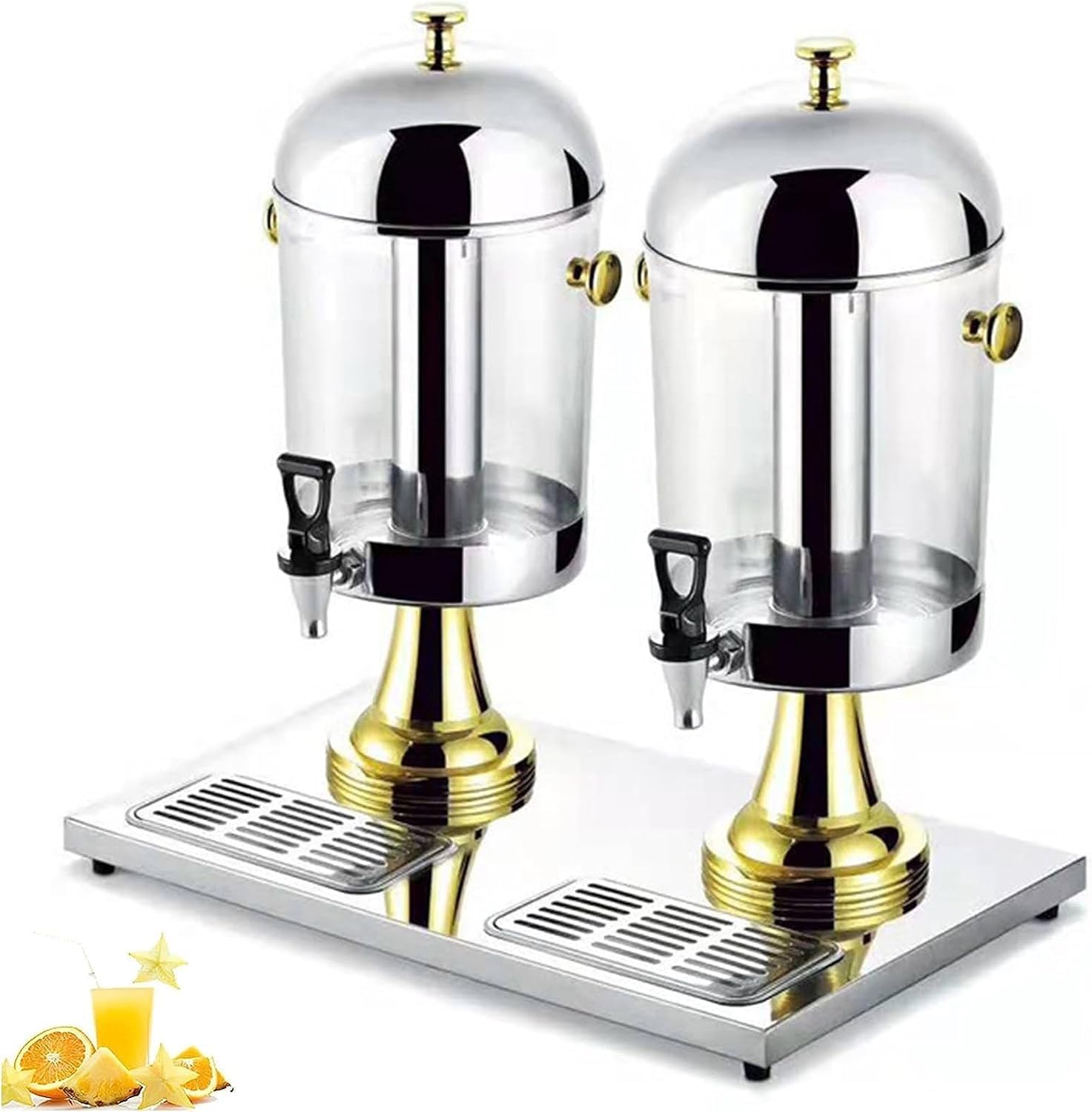 asdchZen Stainless Steel Beverage Dispenser With Tap, Commercial Hot Cold Beverage Machine, Juice Machine For Parties Buffet Catering,Gold-16L