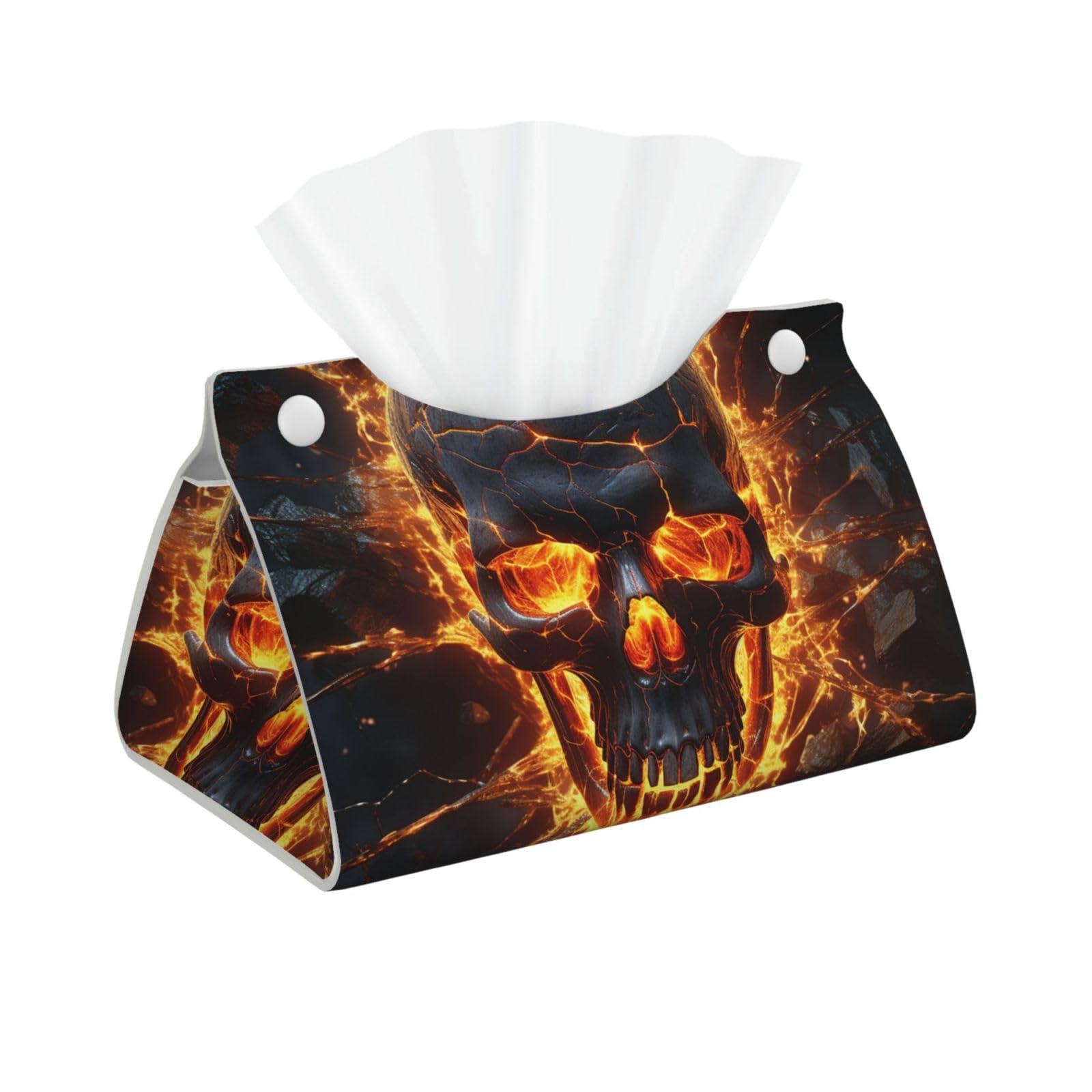 Pu Leather Tissue Box Cover, Shattering of Skull Rectangle Tissue Case Covers Decorative Tissue Box Holder Waterproof Tissue Holder Organizer for Bathroom Home Office