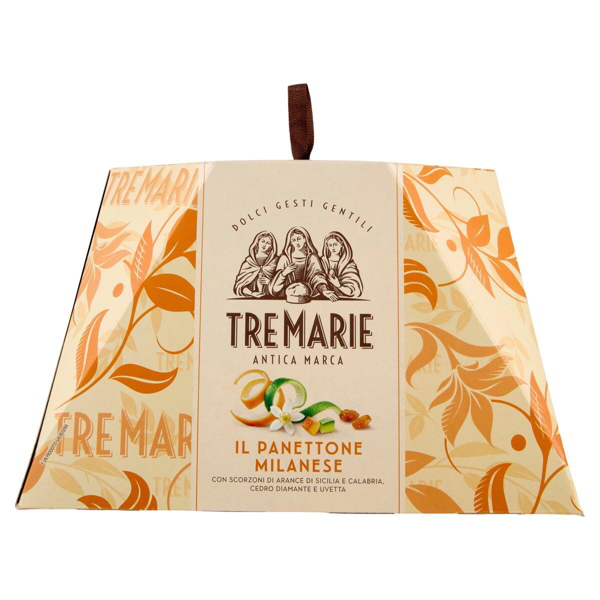 Tre Marie Il Panettone Milanese 1 kg klassischer italienischer Weihnachtskuchen mit Rosinen & kandierten Zitrusschalen