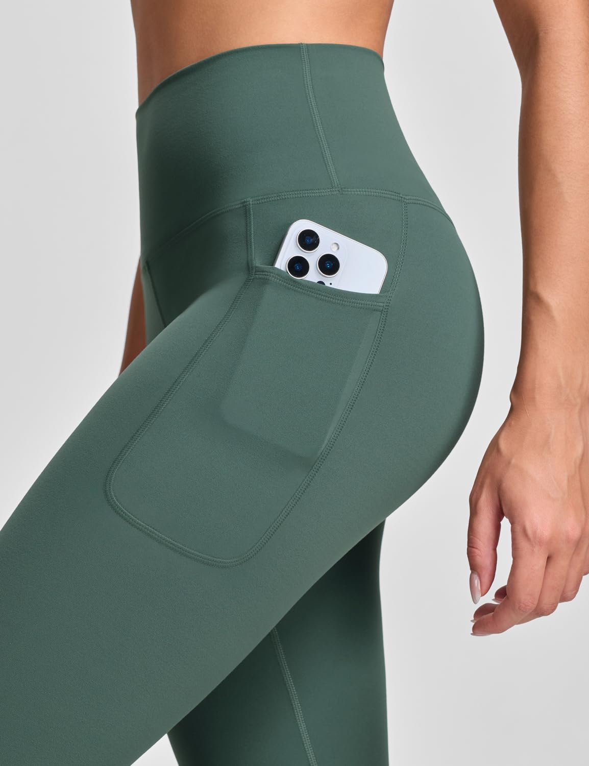HeyNuts Leggings Workout Pro/Yoga Pro 7/8 con bolsillos laterales para mujer, pantalones de compresión de cintura alta con control de abdomen, 25 pulgadas