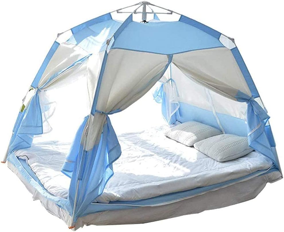 DAGUAI Bed Tent Indoor Privacy Tent child's Indoor Privacy and Play Tent Indoor Pop Up Portable Tents kids Dream Tent Bunk for Warm and Cozy Dream Sleep Tent (Color : Blue, Size : 200 * 120 * 145CM)