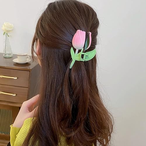 Miniatura 2 de Pinzas grandes para el cabello para mujer, pinzas de mandíbula para el cabello, pasadores retro con flores, pinzas para el cabello antideslizantes,