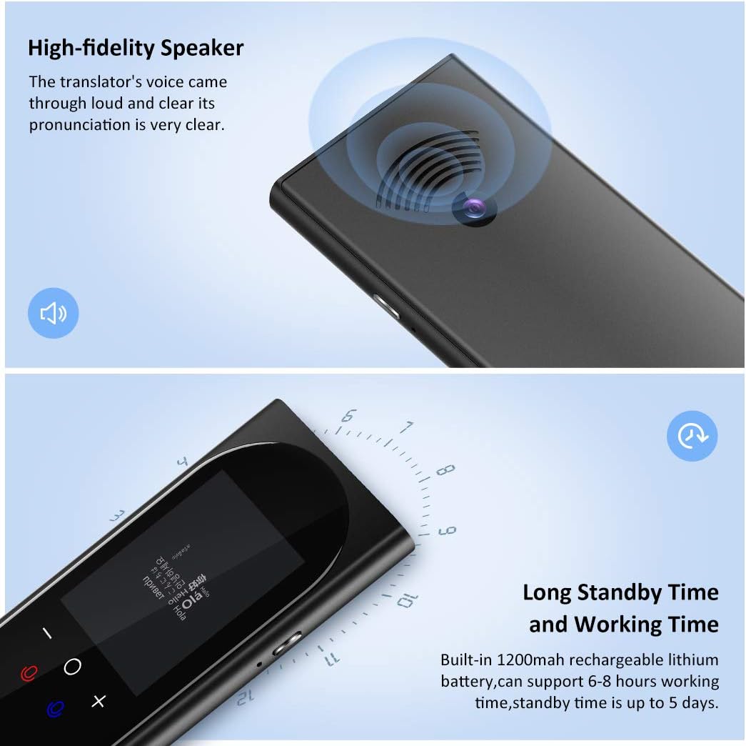 Crаzу Clеаrаnсе Language Translator Device Interpreter Device Two Way Voice Translator Support 106 Languages with Super Accuracy Online Translation Audio MemoCamera Translation for Traveling Learning Chatt Business