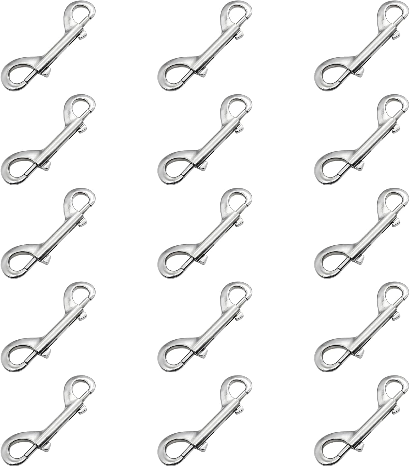 15 Pcs Snap Hooks, Double-Ended, Heavy Duty Zinc Alloy Spring Bolt Clips, 3.94 in, 0.472 in Opening, 1.36 Oz, Quick Release for Pet Leashes, Diving, Farm, Home