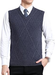 Men's Slim Sleeveless Cashmere Vest Men Wool Pullover Sweater Men Casual Knitwear