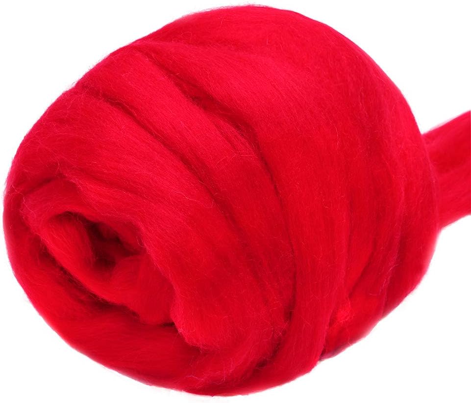 Jupean 3.53oz Wool Roving Yarn, Fiber Roving Wool Top, Wool