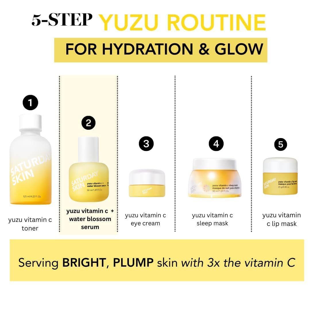 Saturday Skin Yuzu Vitamin C Serum for Face – Brightening Serum Hyaluronic Acid, Peptides & Niacinamide, Vitamin C Glass Skin Peptide Serum, Korean Beauty Vitamin C Serum, Korean Skin Care (50 ml) - Image 9