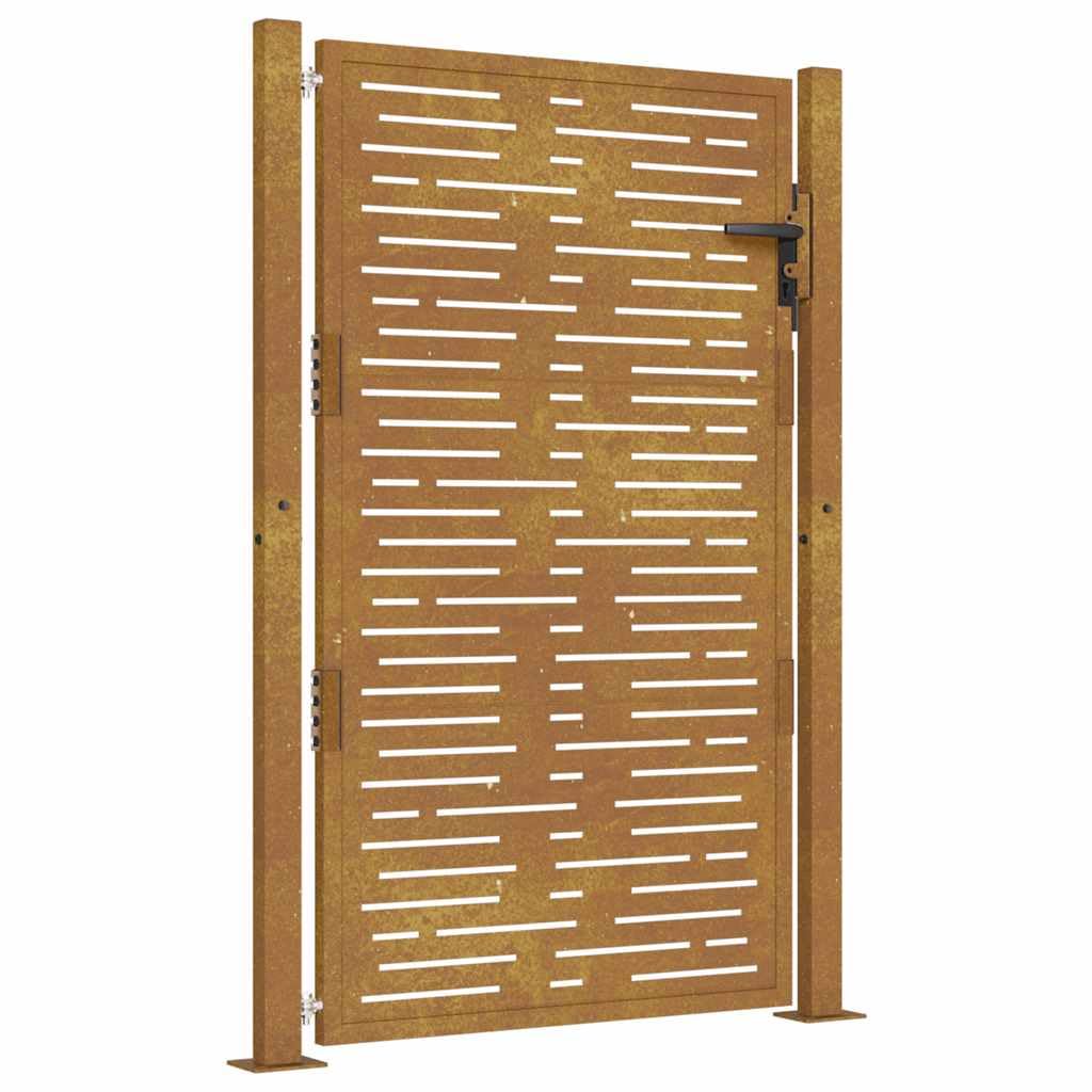 Vidaxl (105 X 130 Cm) Garden Gate Driveway Gate Fence Gate Fence Corten Steel Square Design
