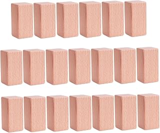 WHAMVOX 1 Conjunto 20Pcs Brinquedos De Madeira Blocos De Construção Brinquedos Bloco De Grânulos De Faia Bloco Retangular Partículas De Madeira Bloco De Madeira Gemométrica