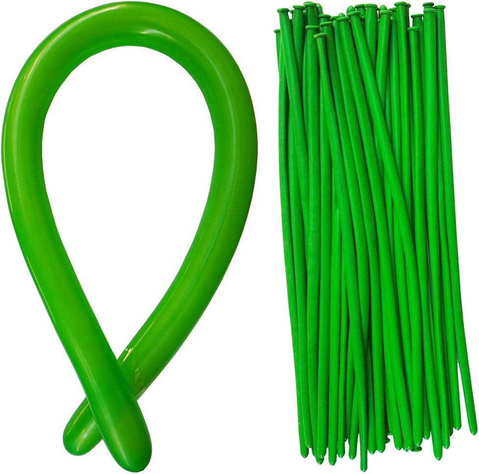 Green 260Q Balloons, Long Balloons, Skinny Twisting Balloon 100 Pcs, Premium Magic Clown Ballon for Balloon Animal, Garland, Baby Birthdays, Festival Decoration
