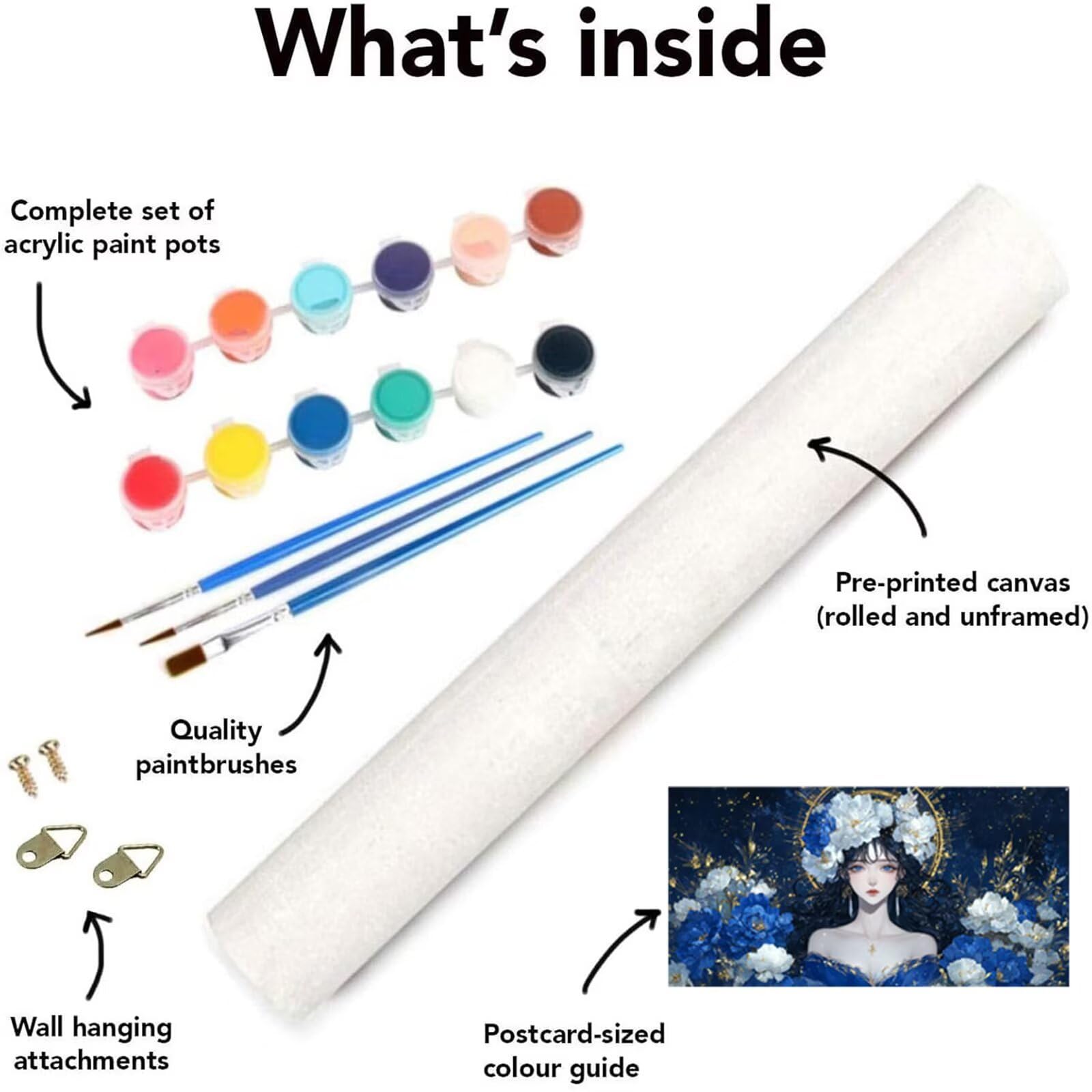 kobieta Malowanie według numerów dla dorosłych, DIY Malowanie według numerów dla dorosłych, kwiat Paint By Numbers Adult Obraz olejny na płótnie z pędzlami Pigment Akryl, Dekoracja ścienna do domu 60