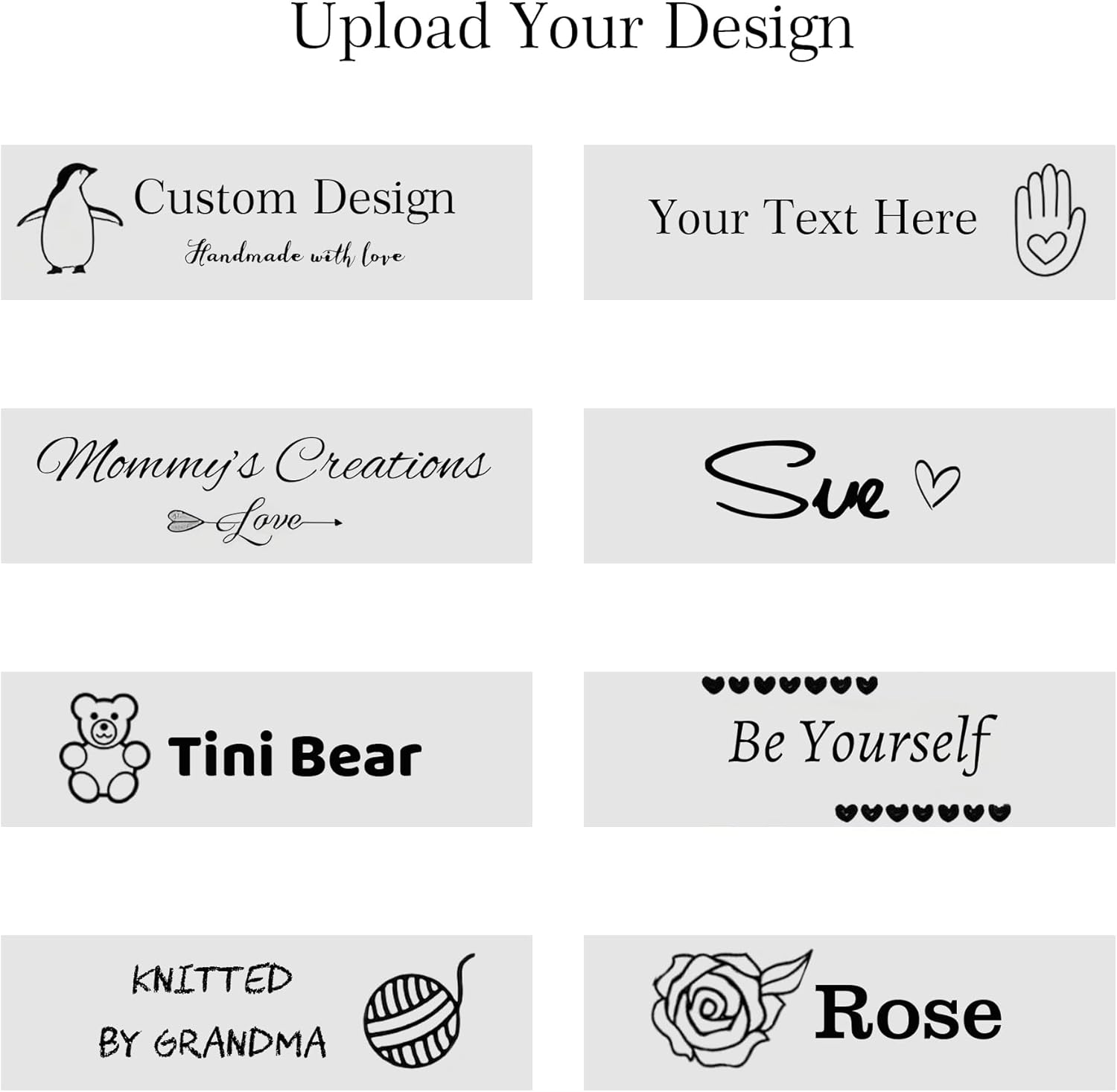 200pcs Custom White Handmade Polyester/Satin Clothing Sewing Fabric Tags Labels for Garment, Quilt, Knitting, Handmade Items (0.98''×3.15''(25×80mm))