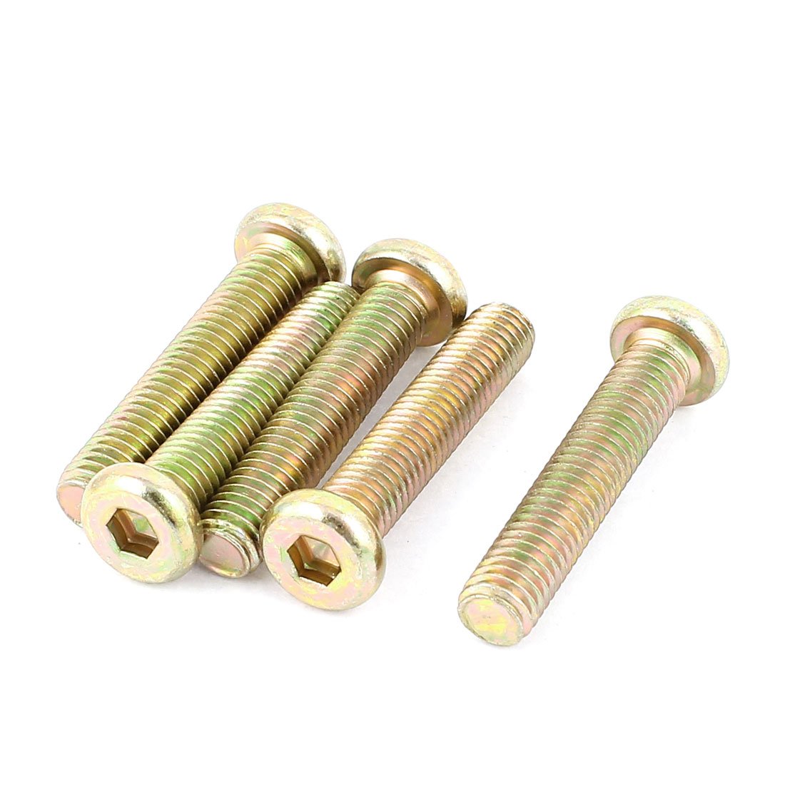 Uxcell Bronze Tone Sourcingmap M8 X 40Mm Threaded 1.25Mm Pitch Hex Socket Head Cap Screws Bolts 5 Pcs
