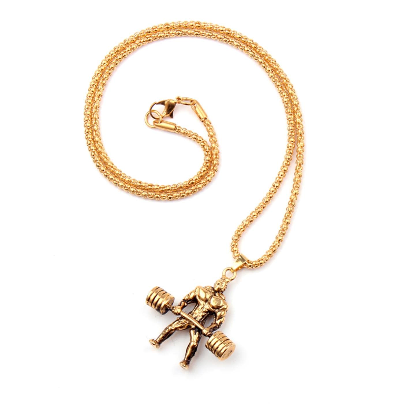 Piastre per sollevamento pesi punk vintage Collana con ciondolo con