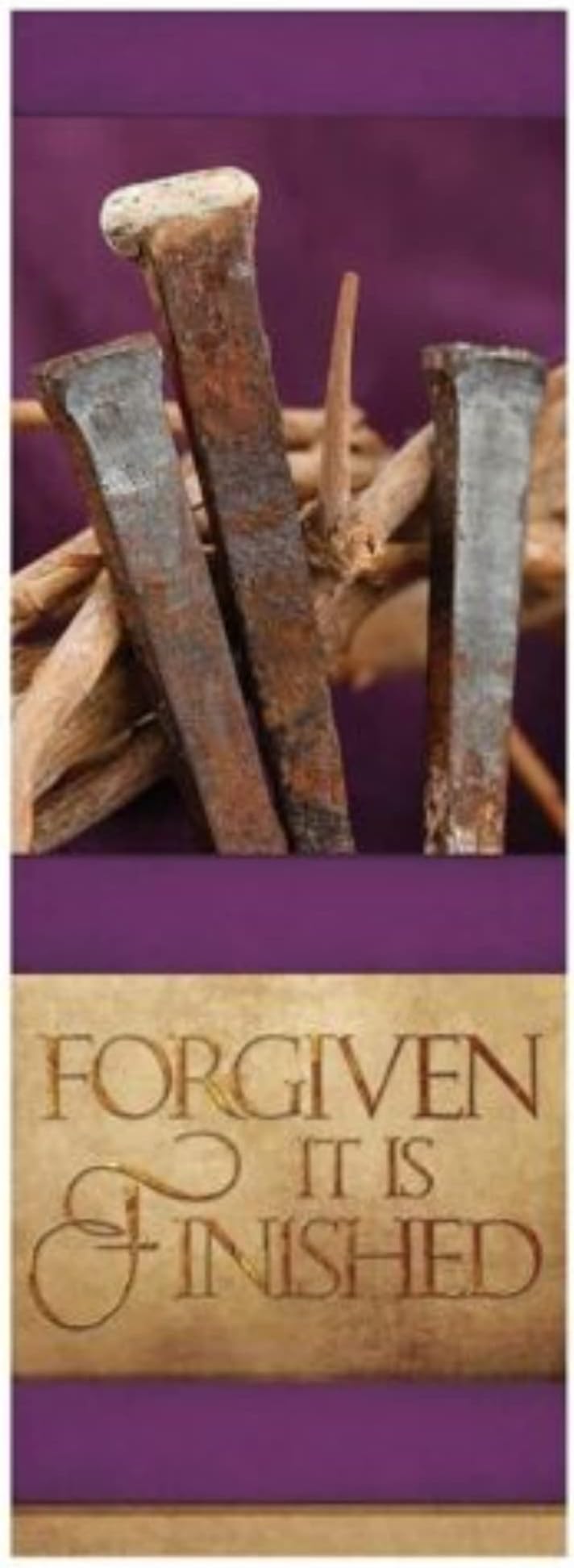 Easter Series Forgiven It is Finished Canvas Worship Banner, 6 Foot