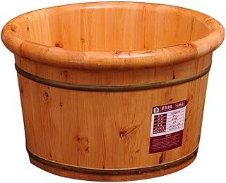 Bacia de pé de madeira para spa de barril de madeira, balde de banheira de spa de massagem para pés de pedicure, balde de banheira para pé de madeira de cedro maciço para banho de pé Dignified