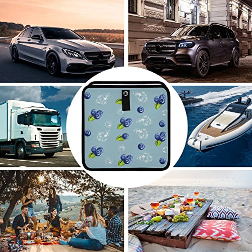 Image of Blueberry Car Trash Can Cute Fruit Foldable Hanging Car Trash Bag Bin Auto Garbage Can Leak-Proof Car Organizer(Large)
