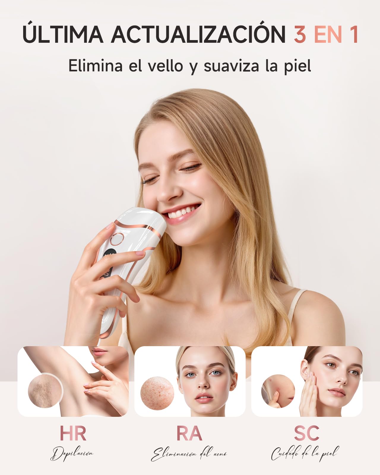 Depiladora Luz Pulsada, IPL Depilación para Axilas, Cuerpos, Hombres, Mujeres