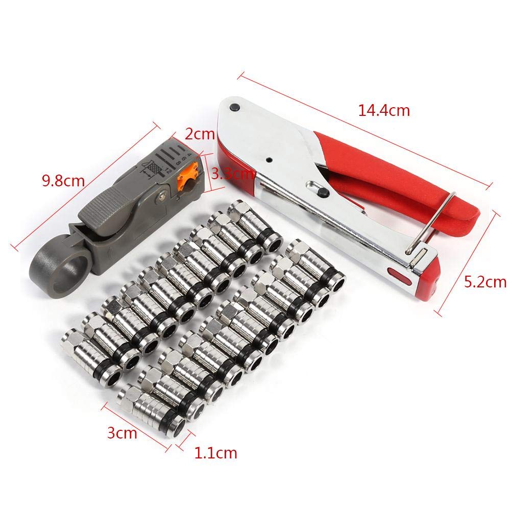 Juego de pinzas de engaste coaxiales de plástico de alta dureza, conjunto de bloqueo de mango Herramienta de pelado de cables coaxial Durable RG6 RG59 RG58 Bricoeur o Técnico