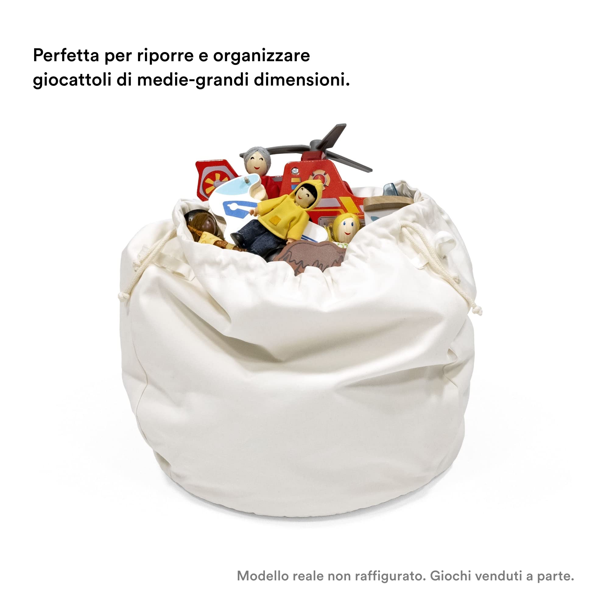 Stokke MuTable Borsa Portaoggetti, Clouds - Versione 2023 - Per giocattoli di piccole e medie dimensioni - Realizzata in morbido cotone + rete traspirante - Lavabile in lavatrice