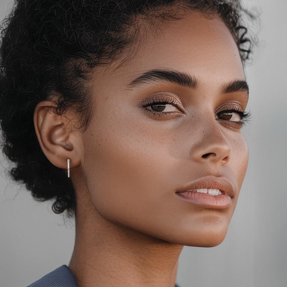 14K Solid White Gold Twisted Round Huggie Small Hoop Earrings - Image 7