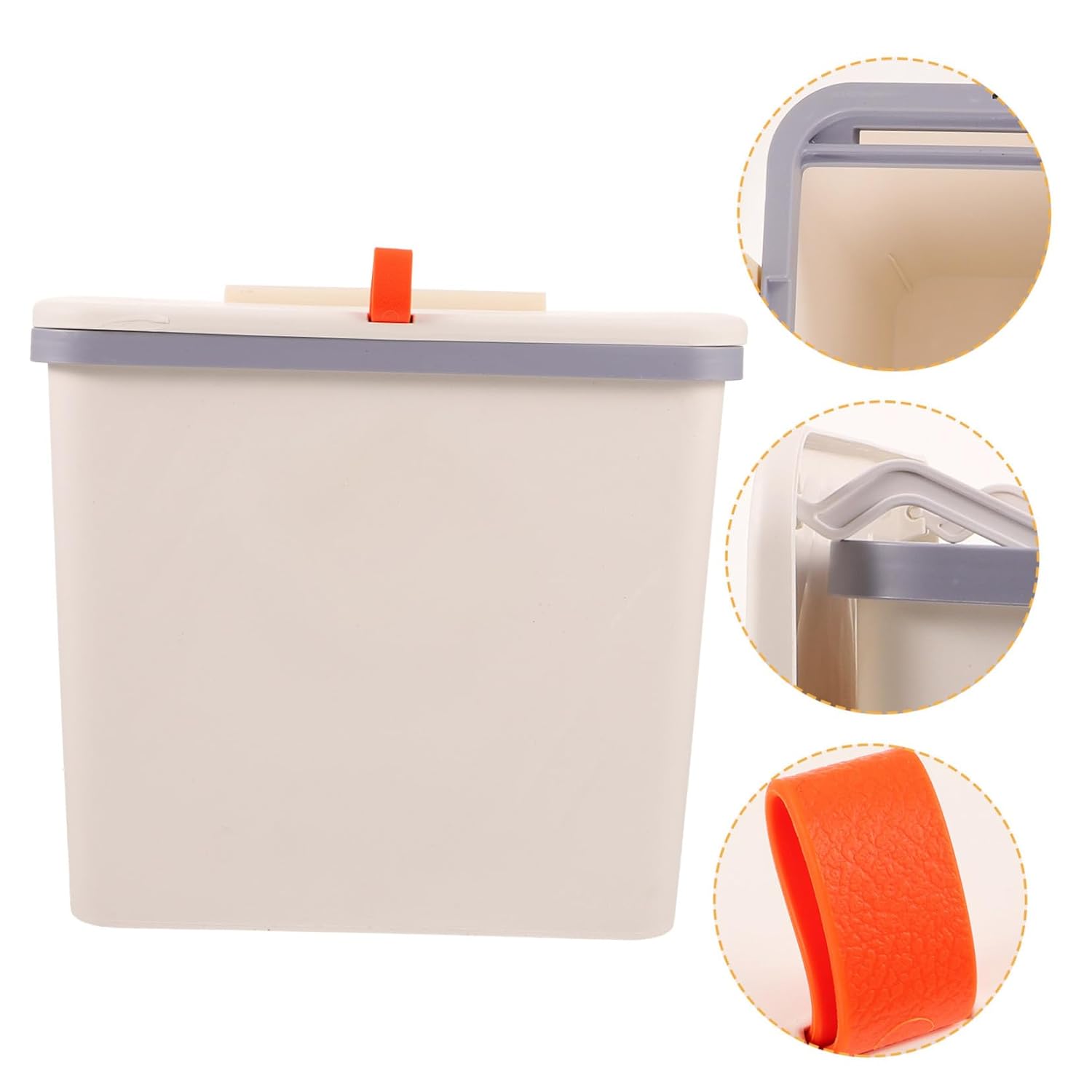 Wall-Mounted Plastic Trash Can with Lid, Hanging Waste Storage Bin for Kitchen and Bathroom, Portable Slide-Type Garbage Container for Home Organization