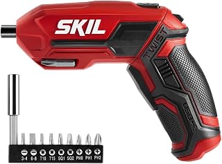 SKIL 4V Pivot Grip Cordless Screwdriver SD561802 - Adjustable Grip, Rechargeable Li-Ion, 9 Bits, LED Light