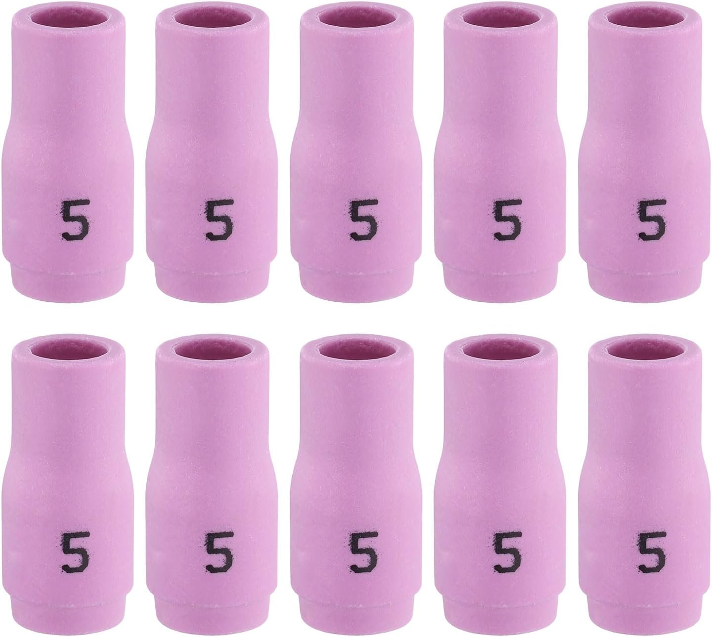 QUARKZMAN 10 Pieces Nozzles Ceramic Protective Cup 5# 13N09 Burner Tip Burner Consumables Accessories for TIG Fire Pit WP-9/20/25 Series
