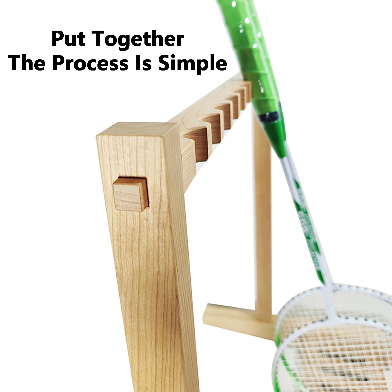 Supporto for racchette da tennis, espositore in legno for racchette sportive, supporto for racchette da tennis, for l'allenamento in palestra a scuola