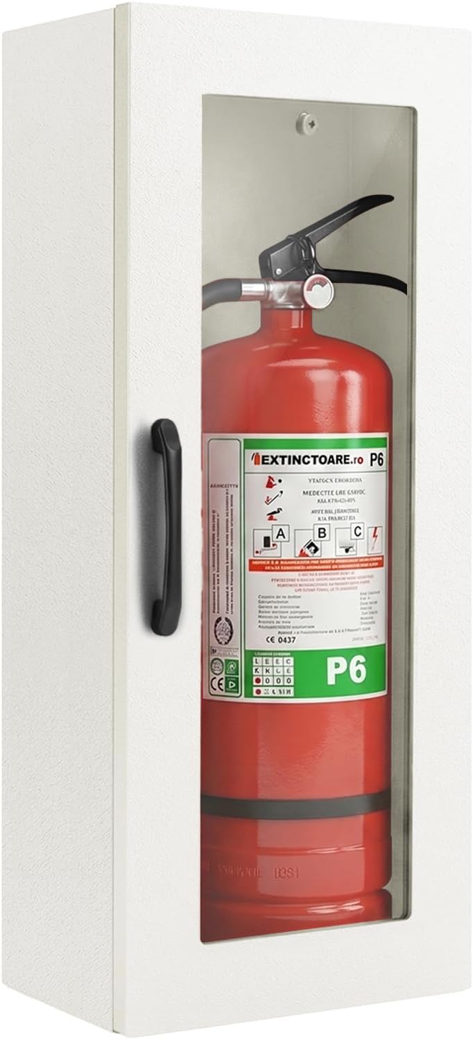 10lb Fire Extinguisher Cabinet Wall or Surface Mount, Red | 19-Gauge Galvanized Steel, Acrylic Window, Complete Mounting Hardware, Indoor & Outdoor Use, 24-3/4"H x 10-1/4"W x 6-3/4"D