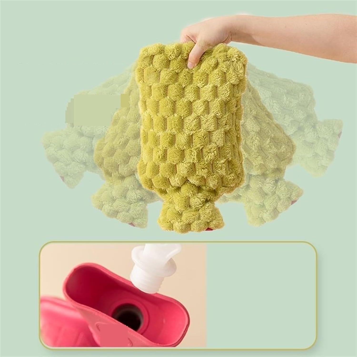 Hot Water Bag Hot Water Bottle Rubber Hot Water Bag with Water Injection, Household Thickened Size, Water Filled Hot Compress Warm Hands Rubber Hot Water Bottle (Color : B-1700ml)
