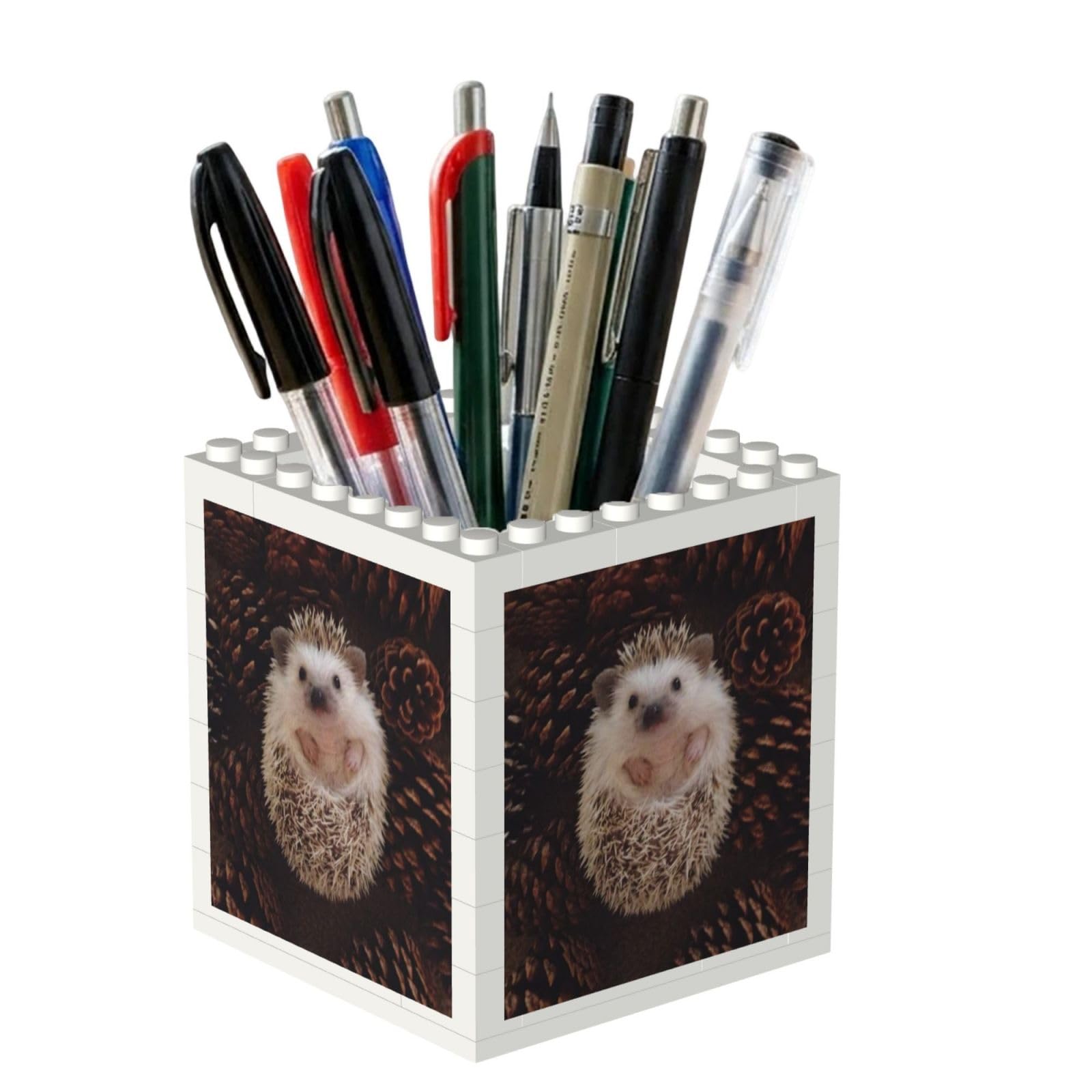 Poadnly Hedgehog, Pen Pot Pencil Holder for Office Home School, Compact Desk Organiser for Office Stationery