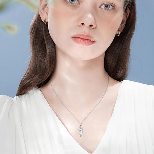 Miniatura 6 de Collar de diosa de luna triple de plata esterlina, piedra lunar, collar con colgante de luna pagana, amuleto mágico wiccano, joyería de regalo para