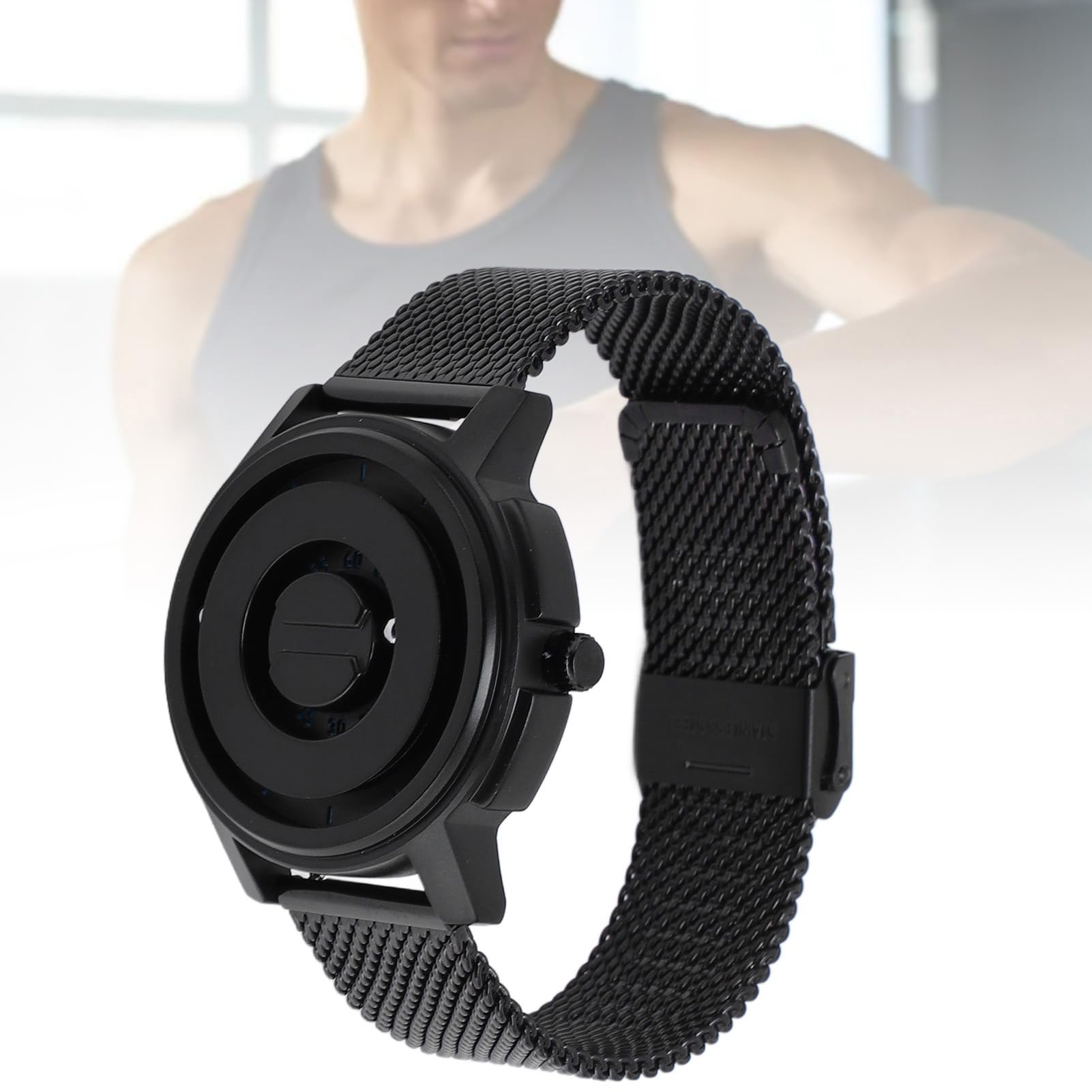Jiawu Orologio con Perline Magnetiche, Orologio Galleggiante Magnetico con Puntatore Unico Batteria a Bottone da 40 MAh Impermeabile Fino a 30 Metri per l'uso Quotidiano