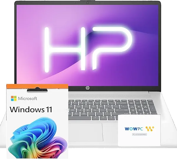 HP 2025 17.3 inch Laptop Computer • 32GB RAM • 1TB SSD • Intel 8-Cores i3 CPU • 10-Key Number Pad • Wi-Fi • HDMI • Webcam • Window 11 • WOWPC Recovery USB • Business and Fun Ready
